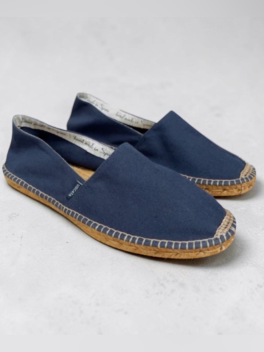 Viscata Barcelona Womens Espadrille Flats Size 11 Navy Canvas Slip On Shoes New